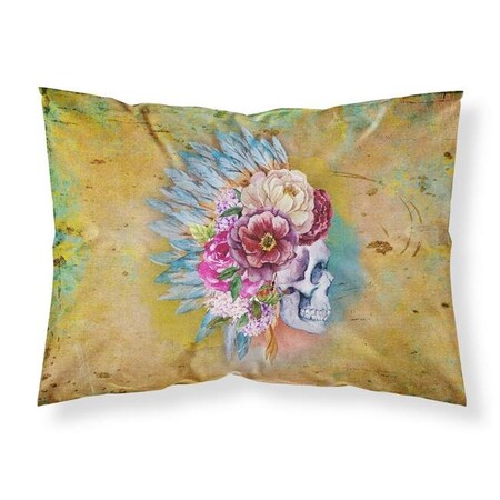 Jensendistributionservices Day of the Dead Flowers Skull Fabric Standard Pillowcase MI718641
